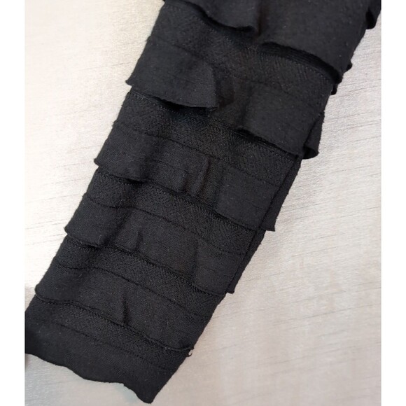 Max Studio Women's LARGE Sheath Dress Black Tiered Ruffle Layers Whimsygoth - Picture 8 of 12